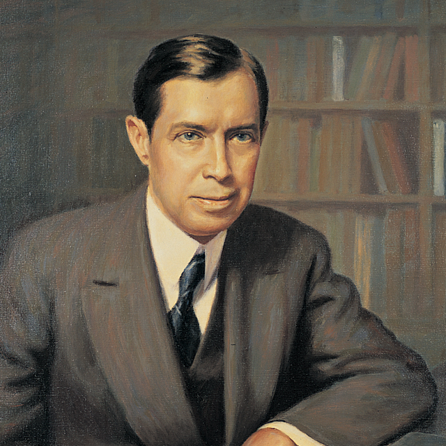 Painted portrait of 8th Chancellor, George R. Throop